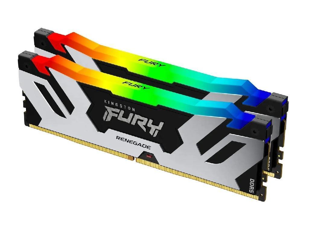 32GB DDR5-8000MHz Kingston FURY Renegade RGB (Kit of 2x16GB) (KF580C38RSAK2-32), CL38-48-48, 1.45V, Black/SilverCapacitatea Memoriei (Total) 32 GB Tip Memorie DDR5 SDRAM Frecven%3Fa memorie 8000 Mhz Laten%3Fa CAS CL38 Tensiune RAM 1.45V - миниатюра 2
