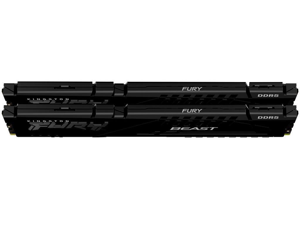32GB (Kit of 2*16GB) DDR5-6400 Kingston FURY® Beast DDR5 EXPO, PC51200, CL32, 1Rx8, 1.4V, Auto-overclocking, Asymmetric BLACK low-profile heat spreader, AMD® EXPO v1.1 and Intel® Extreme Memory Profiles (Intel® XMP) 3.0 - миниатюра 3