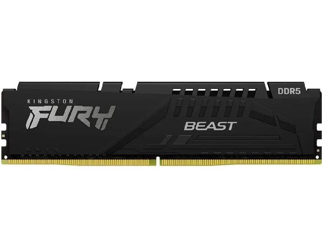 32GB DDR5-6400 Kingston FURY® Beast DDR5 EXPO, PC51200, CL32, 2Rx8, 1.4V, Auto-overclocking, Asymmetric BLACK low-profile heat spreader, AMD® EXPO v1.1 and Intel® ExtremeMemory Profiles (Intel® XMP) 3.0