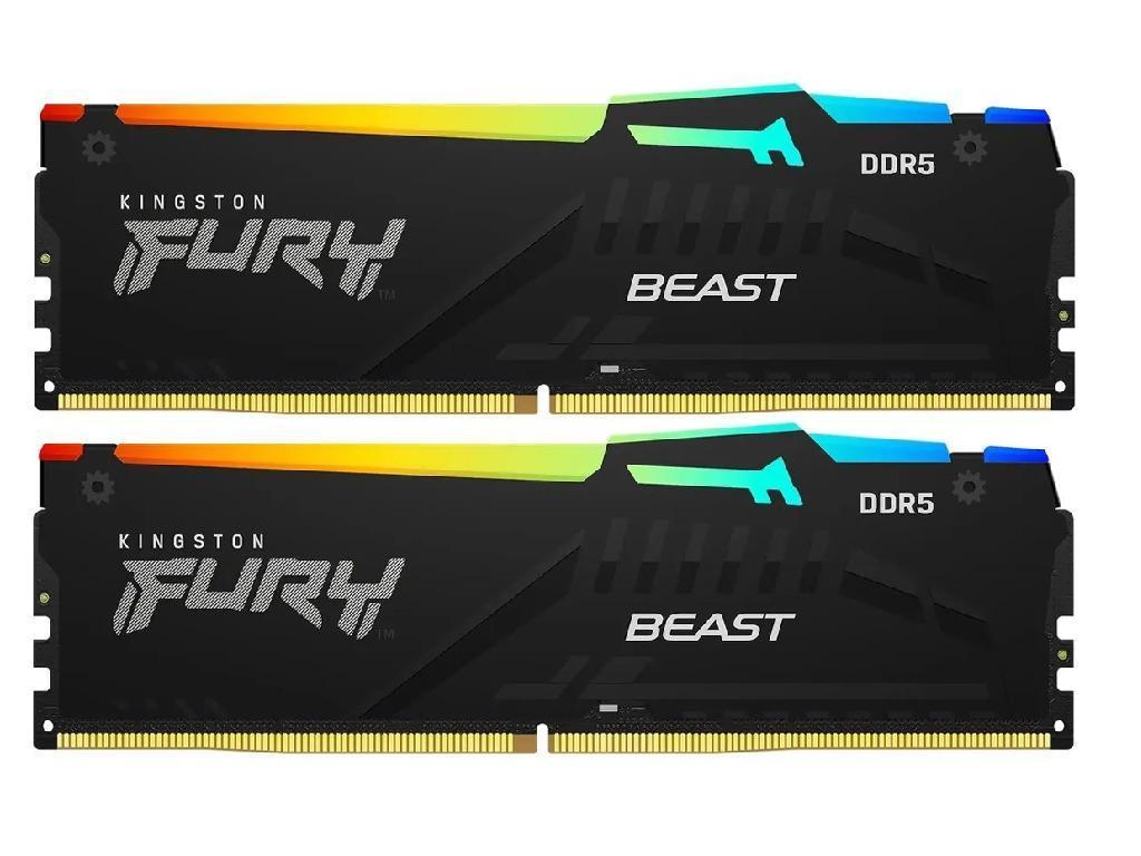 32GB DDR5-5600MHz Kingston FURY Beast RGB (Kit of 2x16GB) (KF556C36BBEAK2-32), CL36-38-38, 1.25V, AMD EXPO 1.0/Intel XMP 3.0, Black Capacitatea Memoriei (Total) 32 GB Tip Memorie DDR5 SDRAM Frecven%3Fa memorie 5600 MHz Viteza de memorie nominala PC5-44800 Laten%3Fa CAS CL36 Tensiune RAM 1.25V