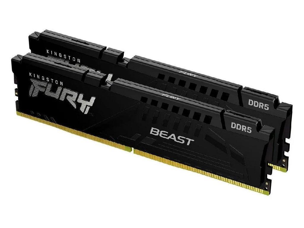 32GB (Kit of 2*16GB) DDR5-6000 Kingston FURY® Beast DDR5 EXPO, PC48000, CL36, 1Rx8, 1.35V, Auto-overclocking, Asymmetric BLACK low-profile heat spreader, AMD® EXPO v1.0 and Intel® Extreme Memory Profiles (Intel® XMP) 3.0 - миниатюра 2