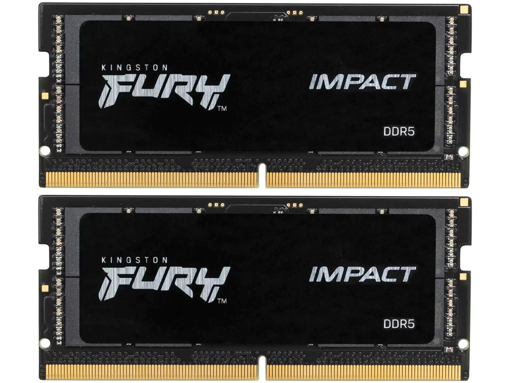 32GB (Kit of 2*16GB) DDR5-6000 SODIMM Kingston FURY® Impact DDR5, PC48000, CL38, 1Rx8, 1.35V, Intel XMP 3.0 (Extreme Memory Profiles)