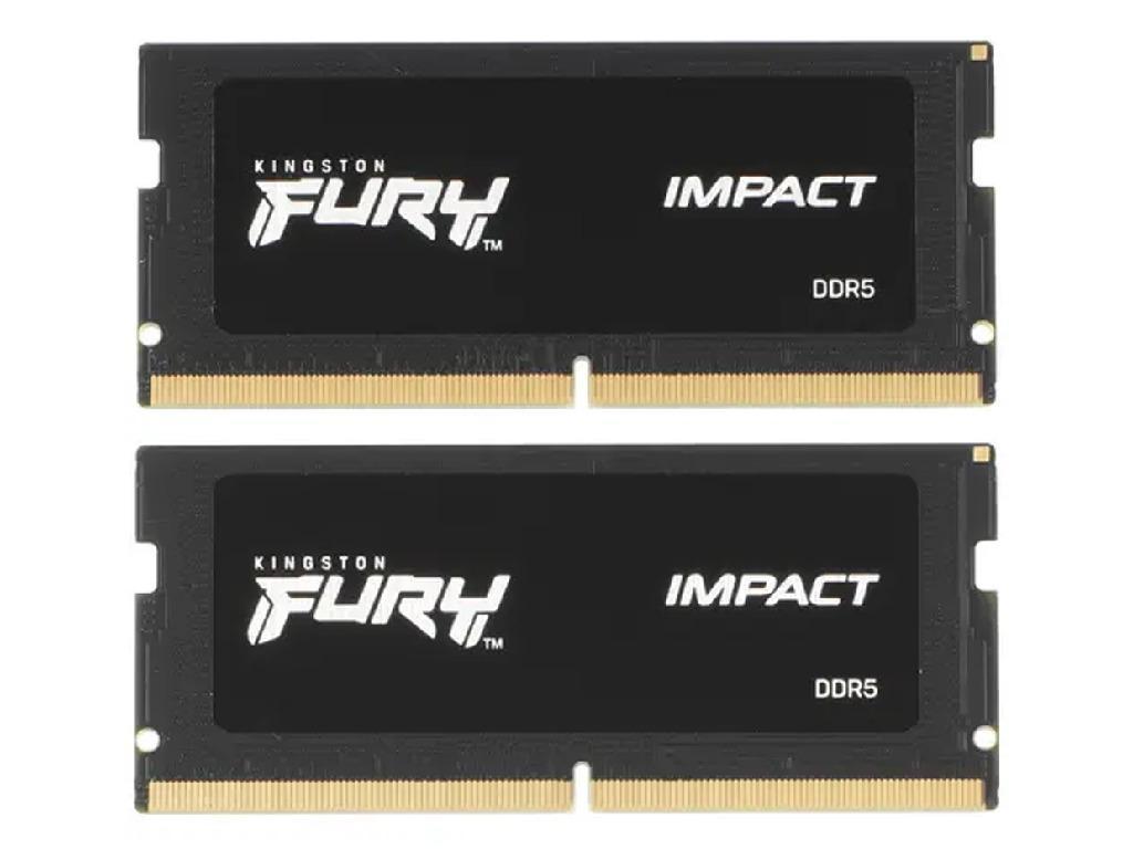 32GB DDR5-5600MHz SODIMM Kingston FURY Impact (Kit of 2x16GB) (KF556S40IBK2-32), CL40, 1.25V, Black Capacitatea Memoriei (Total) 32 GB Tip Memorie DDR5 SDRAM Frecven%3Fa memorie 5600 MHz Viteza de memorie nominala PC5-44800 Laten%3Fa CAS CL40 Tensiune RAM 1.1V
