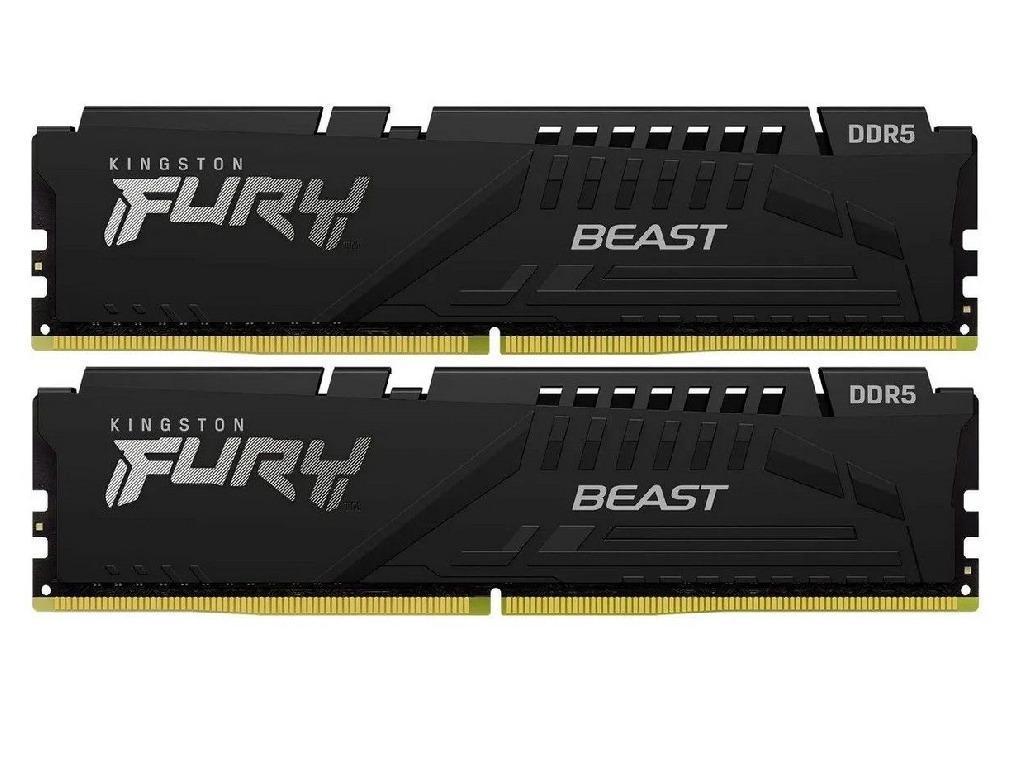 32GB (Kit of 2*16GB) DDR5-6000 Kingston FURY® Beast DDR5 EXPO, PC48000, CL30, 1Rx8, 1.4V, Auto-overclocking, Asymmetric BLACK low-profile heat spreader, AMD® EXPO v1.0 andIntel® Extreme Memory Profiles (Intel® XMP) 3.0
