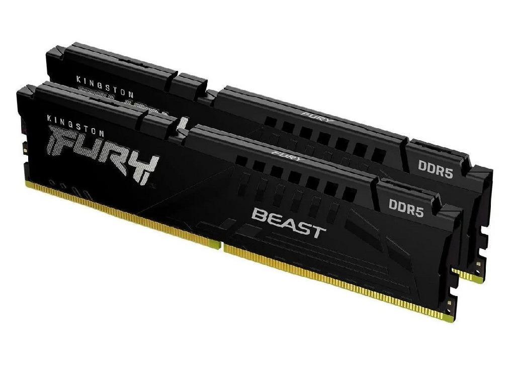 32GB (Kit of 2*16GB) DDR5-6000 Kingston FURY® Beast DDR5 EXPO, PC48000, CL30, 1Rx8, 1.4V, Auto-overclocking, Asymmetric BLACK low-profile heat spreader, AMD® EXPO v1.0 andIntel® Extreme Memory Profiles (Intel® XMP) 3.0 - миниатюра 2
