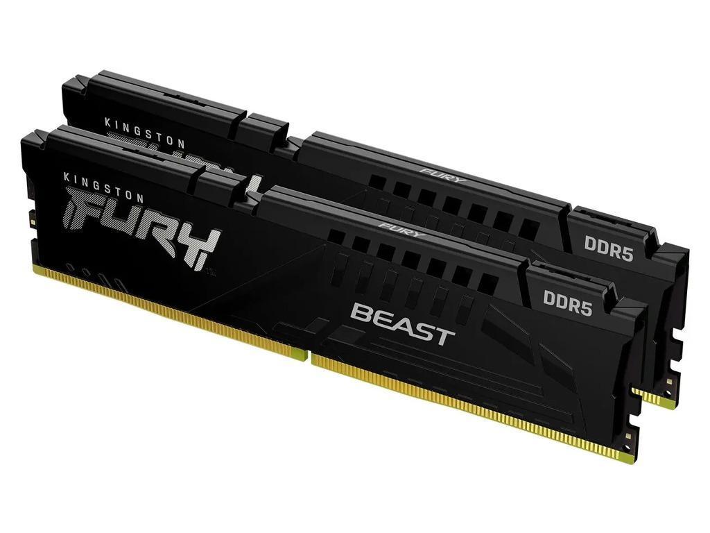 32GB DDR5-5600MHz Kingston FURY Beast (Kit of 2x16GB) (KF556C36BBEK2-32), CL36-38-38, 1.25V, AMD EXPO 1.0/Intel XMP 3.0, Black Capacitatea Memoriei (Total) 32 GB Tip Memorie DDR5 SDRAM Frecven%3Fa memorie 5600 MHz Viteza de memorie nominala PC5-44800 Laten%3Fa CAS CL36 Tensiune RAM 1.25V - миниатюра 2