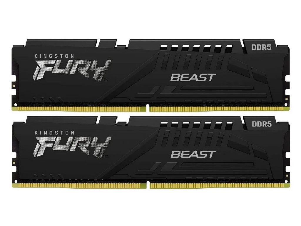 32GB (Kit of 2*16GB) DDR5-5600 Kingston FURY® Beast DDR5 EXPO, PC44800, CL36, 1Rx8, 1.25V, Auto-overclocking, Asymmetric BLACK low-profile heat spreader, AMD® EXPO v1.0 andIntel® Extreme Memory Profiles (Intel® XMP) 3.0