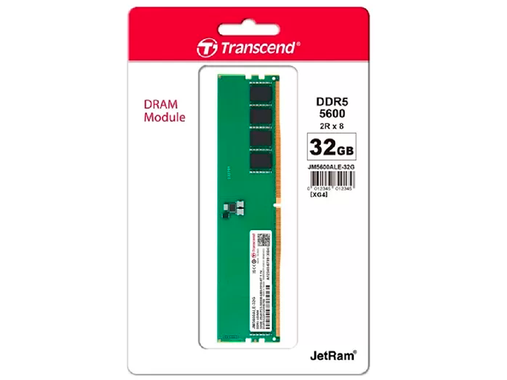 32GB DDR5- 5600MHz Transcend JetRam (JM5600ALE-32G), (2Gx8)x16, 2Rx8, CL46, 1.1V Capacitatea Memoriei (Total) 32 GB Tip Memorie DDR5 SDRAM Frecven%3Fa memorie 5600 MHz Laten%3Fa CAS CL46 Tensiune RAM 1.1V - миниатюра 2