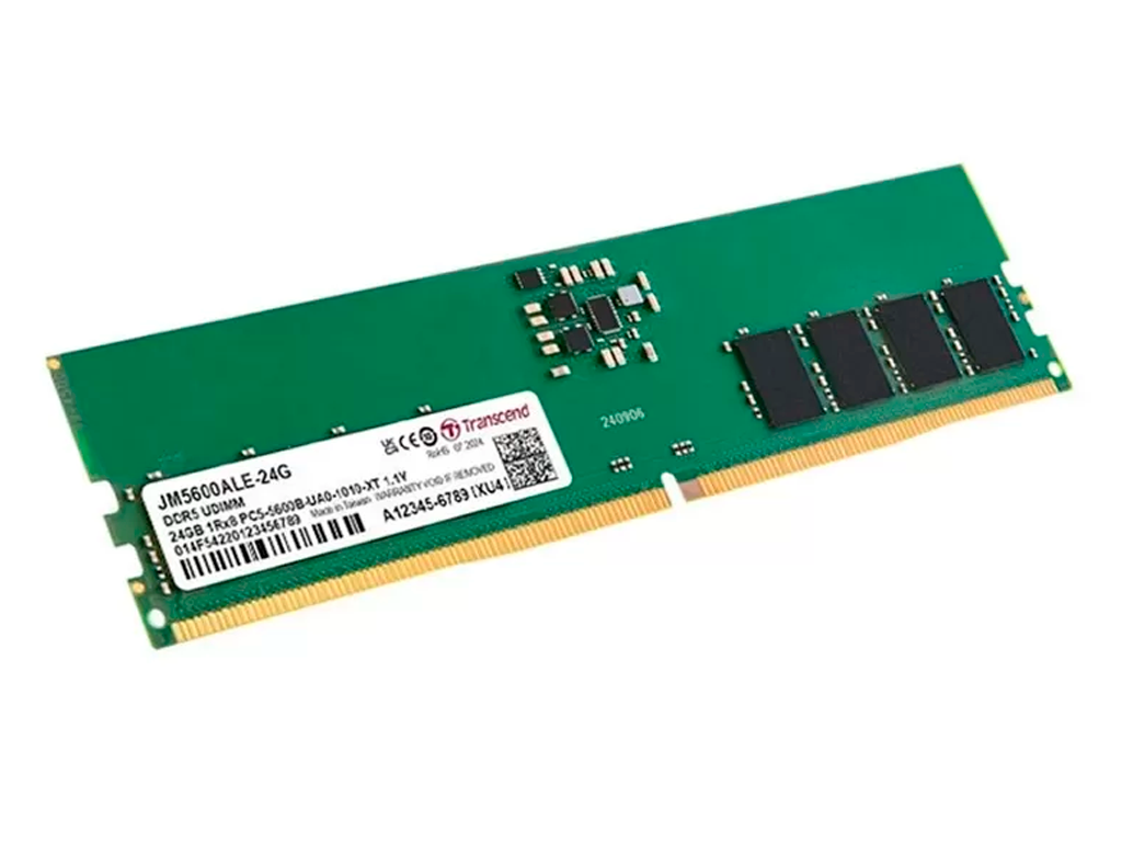 24GB DDR5-5600MHz Transcend JetRam (JM5600ALE-24G), (3Gx8)x8, 1Rx8, CL46, 1.1V Capacitatea Memoriei (Total) 24GB Tip Memorie DDR5 SDRAM Frecven%3Fa memorie 5600 MHz Laten%3Fa CAS CL46 Tensiune RAM 1.1V - миниатюра 2