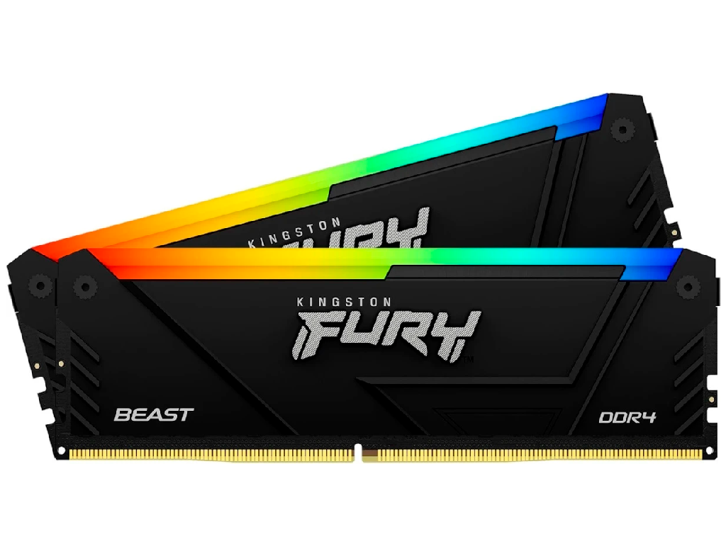 32GB DDR4-3600MHz Kingston FURY Beast RGB (Kit of 2x16GB) (KF436C18BB2AK2/32), CL18-22-22, 1.35V, Black Capacitatea Memoriei (Total) 32 GB Tip Memorie DDR4 SDRAM Frecven%3Fa memorie 3600 MHz Viteza de memorie nominala PC4-28800 Laten%3Fa CAS CL18 Tensiune RAM 1.35V - миниатюра 2