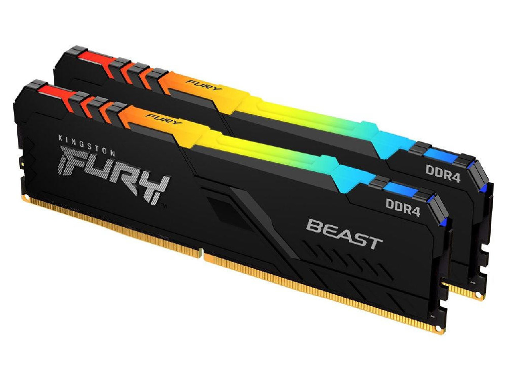 32GB DDR4-3600MHz Kingston FURY Beast RGB (Kit of 2x16GB) (KF436C18BB2AK2/32), CL18-22-22, 1.35V, Black Capacitatea Memoriei (Total) 32 GB Tip Memorie DDR4 SDRAM Frecven%3Fa memorie 3600 MHz Viteza de memorie nominala PC4-28800 Laten%3Fa CAS CL18 Tensiune RAM 1.35V