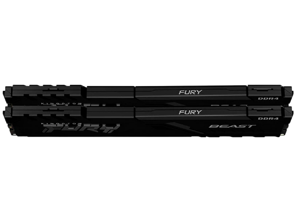 32GB (Kit of 2*16GB) DDR4-3200 Kingston FURY® Beast DDR4, PC25600, CL16, 1.35V, 1Gx8, Kingston's proprietary chips, Auto-overclocking, Asymmetric BLACK low-profile heat spreader, Intel XMP Ready (Extreme Memory Profiles) - миниатюра 3