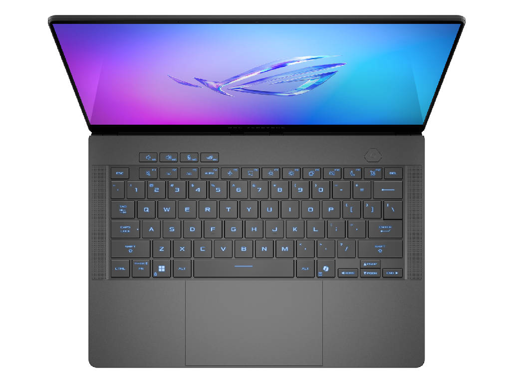 NB ASUS 14.0" ROG Zephyrus G14 GA403WR Gray (Ryzen AI 9 HX 370 32Gb 1Tb) 14.0" OLED 3K (2880x1800) 120Hz Glare, AMD Ryzen AI 9 HX 370 (12x Core, 2.0GHz - 5.1GHz, 36Mb), AMD Ryzen AI, 32Gb (2x 16Gb onboard) LPDDR5X, 1Tb PCIE, GeForce RTX 5070 Ti 12Gb, HDMI, 802.11be, 1x USB4, 1x USB-C DP, 2x USB-A, Card Reader, IR FHD Webcam, No OS, 73Wh Battery, RGB Illuminated Keyboard, 1.57kg, Eclipse Gray - миниатюра 2
