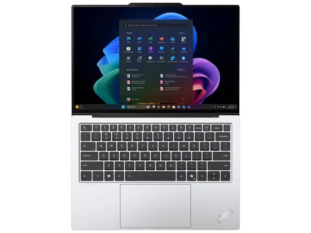NB Lenovo 14.0" ThinkPad X9-14 Gen 1 White (Core Ultra 7 258V 32Gb 1Tb Win 11) 14.0" OLED 2.8K (2880x1800) Touch Non-glare, Intel Core Ultra 7 258V (8x Core, 4x 4.8GHz, 4x 3.7GHz, 12Mb), 32Gb (Onboard) LPDDR5X-8533, 1Tb, Intel Arc Graphics, HDMI, 802.11be, 2x TB4, IR UHD Webcam, Fingerprint, Windows 11 Pro, 55Wh Battery, Illuminated Keyboard, 1.27kg, White - миниатюра 4