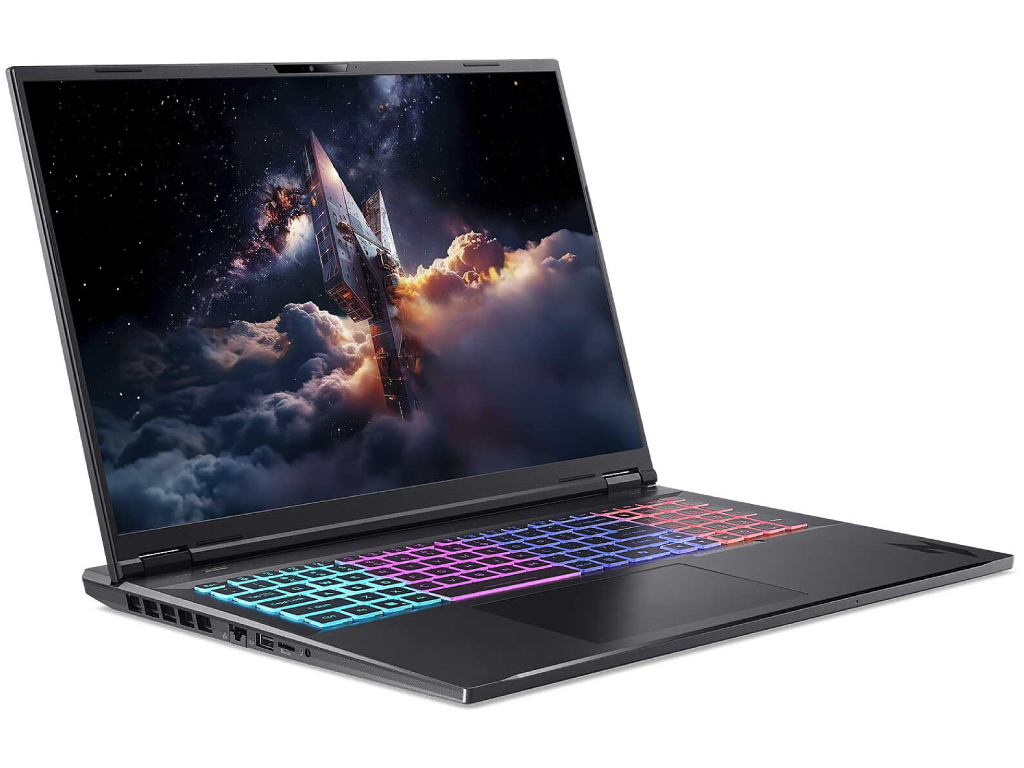 NB Acer 18.0" Nitro 18 AI AN18-61 Black (Ryzen AI 9 365 32Gb 2Tb 5070 8Gb) 18.0" WQXGA (2560x1600) 165Hz Non-glare, AMD Ryzen AI 9 365 (10x Core, 2.0GHz - 5.0GHz, 24Mb), 32Gb (2x 16Gb) DDR5, 2x 1Tb PCIE, GeForce RTX 5070 8Gb, HDMI, Gbit Ethernet, 802.11ax, 1x USB4, 3x USB-A, Card Reader, FHD Webcam, Linux, 90Wh Battery, Illuminated RGB Keyboard, 3.02kg, Obsidian Black - миниатюра 2