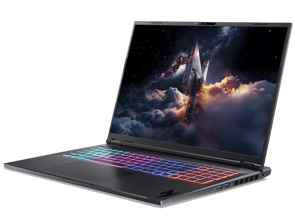 NB Acer 18.0" Nitro 18 AI AN18-61 Black (Ryzen AI 9 365 32Gb 2Tb 5070 8Gb) 18.0" WQXGA (2560x1600) 165Hz Non-glare, AMD Ryzen AI 9 365 (10x Core, 2.0GHz - 5.0GHz, 24Mb), 32Gb (2x 16Gb) DDR5, 2x 1Tb PCIE, GeForce RTX 5070 8Gb, HDMI, Gbit Ethernet, 802.11ax, 1x USB4, 3x USB-A, Card Reader, FHD Webcam, Linux, 90Wh Battery, Illuminated RGB Keyboard, 3.02kg, Obsidian Black - миниатюра 3