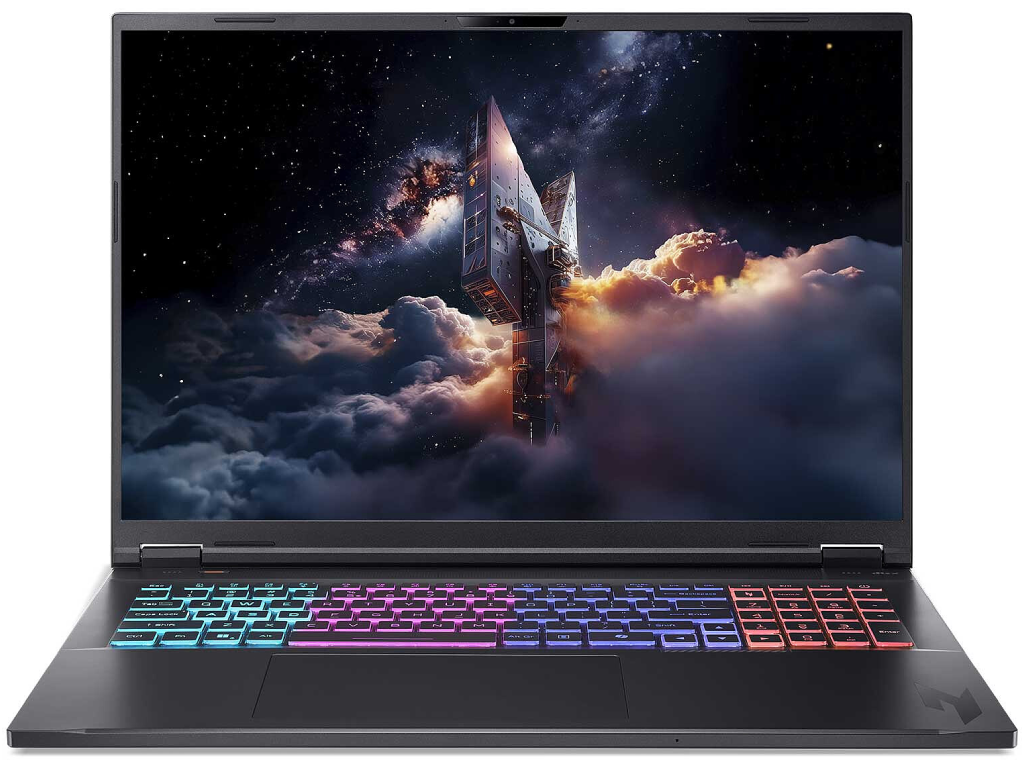 NB Acer 18.0" Nitro 18 AI AN18-61 Black (Ryzen AI 9 365 32Gb 2Tb 5070 8Gb) 18.0" WQXGA (2560x1600) 165Hz Non-glare, AMD Ryzen AI 9 365 (10x Core, 2.0GHz - 5.0GHz, 24Mb), 32Gb (2x 16Gb) DDR5, 2x 1Tb PCIE, GeForce RTX 5070 8Gb, HDMI, Gbit Ethernet, 802.11ax, 1x USB4, 3x USB-A, Card Reader, FHD Webcam, Linux, 90Wh Battery, Illuminated RGB Keyboard, 3.02kg, Obsidian Black