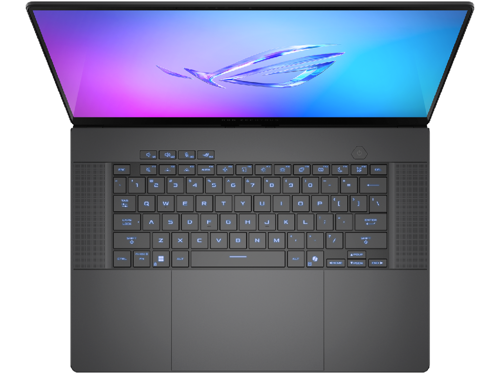 NB ASUS 16.0" ROG Zephyrus G16 GU605CR Gray (Core Ultra 9 285H 32Gb 1Tb) 16.0" OLED 2.5K (2560x1600) 240Hz Glare, Intel Core Ultra 9 285H (16x Core, 6x 5.4GHz, 8x 4.5GHz, 2x 2.5GHz, 24Mb), 32Gb (Onboard) LPDDR5X, 1Tb PCIE, GeForce RTX 5070 Ti 12Gb, HDMI, 802.11be, 1x TB4, 2x USB-C, 2x USB-A, Card Reader, IR FHD Webcam, No OS, 90Wh Battery, Illuminated RGB Keyboard, 1.95kg, Eclipse Gray, Sleeve - миниатюра 5