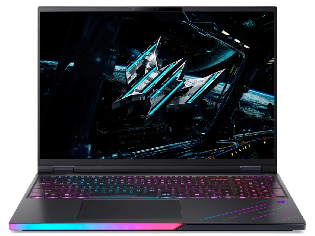 NB Acer 16.0" Predator Helios 16 AI PH16-73 Black (Core Ultra 9 275HX 32Gb 1Tb 5090 24Gb) 16.0" OLED WQXGA (2560x1600) 240Hz Glare, Intel Core Ultra 9 275HX (24x Core, 8x 5.4GHz, 16x 4.6GHz, 40Mb), 32Gb (2x 16Gb) DDR5-6400, 1Tb PCIE, GeForce RTX 5090 24Gb, HDMI, Gbit Ethernet, 802.11be, 2x TB5, 3x USB-A, Card Reader, FHD Webcam, Linux, 90Wh Battery, Illuminated RGB Keyboard, 2.7kg, Abyssal Black