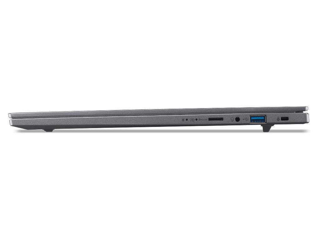 NB Acer 16.0" Aspire 16 AI A16-61M Gray (Ryzen AI 7 350 32Gb 1Tb) 16.0" OLED WUXGA (2048x1280) Non-glare, AMD Ryzen AI 7 350 (8x Core, 2.0GHz - 5.0GHz, 16Mb), 32Gb (Onboard) LPDDR5X, 1Tb PCIE, AMD Radeon Graphics, HDMI, 802.11ax, 2x USB4, 2x USB-A, Card Reader, FHD Webcam, Linux, 65Wh Battery, Illuminated Keyboard, 1.55kg, Steel Gray - миниатюра 6