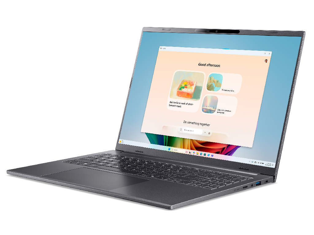 NB Acer 16.0" Aspire 16 AI A16-61M Gray (Ryzen AI 7 350 32Gb 1Tb) 16.0" OLED WUXGA (2048x1280) Non-glare, AMD Ryzen AI 7 350 (8x Core, 2.0GHz - 5.0GHz, 16Mb), 32Gb (Onboard) LPDDR5X, 1Tb PCIE, AMD Radeon Graphics, HDMI, 802.11ax, 2x USB4, 2x USB-A, Card Reader, FHD Webcam, Linux, 65Wh Battery, Illuminated Keyboard, 1.55kg, Steel Gray - миниатюра 2