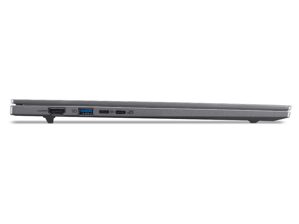 NB Acer 16.0" Aspire 16 AI OLED A16-52M Gray (Core Ultra 7 256V 16Gb 1Tb) 16.0" OLED WUXGA (1920x1200) Non-glare, Intel Core Ultra 7 256V (8x Core, 4x 4.8GHz, 4x 3.7GHz, 12Mb), 16Gb (Onboard) LPDDR5X, 1Tb PCIE, Intel Arc Graphics, HDMI, 802.11be, 1x TB4, 2x USB4, 2x USB-A, Card Reader, FHD Webcam, Linux, 65Wh Battery, Illuminated Keyboard, 1.49kg, Steel Gray - миниатюра 5
