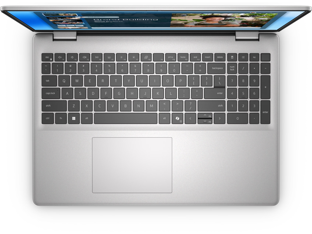 NB Dell 16.0" Dell 16 DC16251 Silver (Core 7 150U 16Gb 512Gb) 16.0" IPS FHD+ (1920x1200) Non-glare, Intel Core 7 150U (10x Core, 2x 5.4GHz, 8x 4.0GHz, 12Mb), 16Gb (2x 8Gb) DDR5-5200, 512Gb PCIE, Intel Graphics, HDMI, 802.11ax, 1x USB-C, 2x USB-A, HD Webcam, Fingerprint, Linux, 54Wh Battery, Illuminated Keyboard, 1.88kg, Platinum Silver - миниатюра 5