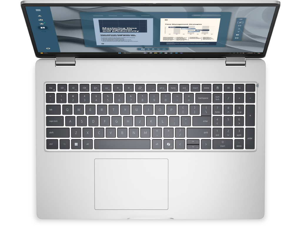 NB Dell 16.0" Dell Pro 16 PC16255 Silver (Ryzen AI 7 PRO 350 32Gb 512Gb Win 11) 16.0" IPS FHD+ (1920x1200) Touch Non-glare, AMD Ryzen AI 7 PRO 350 (8x Core, 2.0GHz - 5.0GHz, 16Mb), 32Gb (1x 32Gb) DDR5-5600, 512Gb PCIE, AMD Radeon Graphics, HDMI, Gbit Ethernet, 802.11ax, 2x USB4, 2x USB-A, IR FHD Webcam, Fingerprint, Windows 11 Pro, 55Wh Battery, Illuminated Keyboard, 1.94kg, Platinum Silver - миниатюра 4