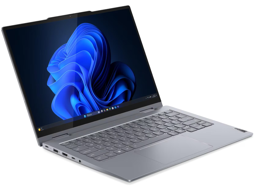 NB Lenovo 14.0" ThinkBook 14 2-in-1 G5 IAU Grey (Core Ultra 7 255U 16Gb 1Tb) 14.0" IPS FHD+ (1920x1200) Touch Glare, Intel Core Ultra 7 255U (12x Core, 2x 5.2GHz, 8x 4.2GHz, 2x 2.4GHz, 12Mb), 16Gb (1x 16Gb) DDR5-5600, 1Tb PCIE, Intel Graphics, HDMI, 802.11ax, 1x USB-C TB4, 1x USB-C, 2x USB-A, Card Reader, IR FHD Webcam, Fingerprint, No OS, 60Wh Battery, Illuminated Keyboard, 1.64kg, Luna Grey, Yoga Pen - миниатюра 2