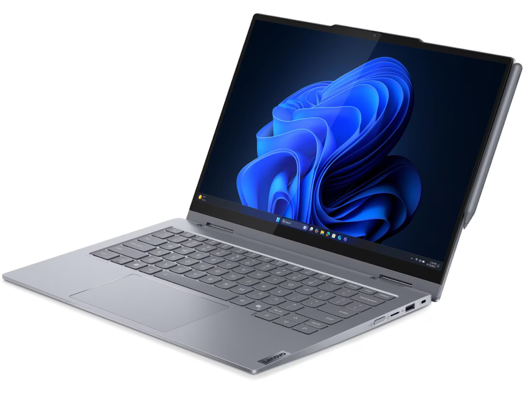 NB Lenovo 14.0" ThinkBook 14 2-in-1 G5 IAU Grey (Core Ultra 7 255U 16Gb 1Tb) 14.0" IPS FHD+ (1920x1200) Touch Glare, Intel Core Ultra 7 255U (12x Core, 2x 5.2GHz, 8x 4.2GHz, 2x 2.4GHz, 12Mb), 16Gb (1x 16Gb) DDR5-5600, 1Tb PCIE, Intel Graphics, HDMI, 802.11ax, 1x USB-C TB4, 1x USB-C, 2x USB-A, Card Reader, IR FHD Webcam, Fingerprint, No OS, 60Wh Battery, Illuminated Keyboard, 1.64kg, Luna Grey, Yoga Pen - миниатюра 3