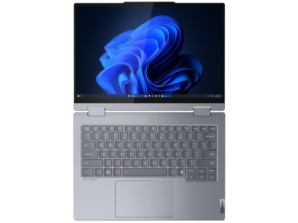 NB Lenovo 14.0" ThinkBook 14 2-in-1 G5 IAU Grey (Core Ultra 7 255U 16Gb 1Tb) 14.0" IPS FHD+ (1920x1200) Touch Glare, Intel Core Ultra 7 255U (12x Core, 2x 5.2GHz, 8x 4.2GHz, 2x 2.4GHz, 12Mb), 16Gb (1x 16Gb) DDR5-5600, 1Tb PCIE, Intel Graphics, HDMI, 802.11ax, 1x USB-C TB4, 1x USB-C, 2x USB-A, Card Reader, IR FHD Webcam, Fingerprint, No OS, 60Wh Battery, Illuminated Keyboard, 1.64kg, Luna Grey, Yoga Pen - миниатюра 6