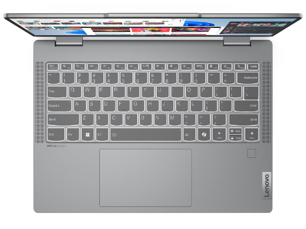 NB Lenovo 14.0" IdeaPad 5 2-in-1 14IRH9 Grey (Core i5-13420H 16Gb 512Gb) 14.0" IPS FHD (1920x1200) Touch Glare, Intel Core i5-13420H (8x Core, 4x 4.6GHz, 4x 3.4GHz, 12Mb), 16Gb (Onboard) LPDDR5X-5200, 512Gb PCIE, Intel UHD Graphics, HDMI, 802.11ax, 2x USB-C, 2x USB-A, Card Reader, FHD Webcam, Fingerprint, No OS, 57Wh Battery, Illuminated Keyboard, 1.6kg, Luna Grey, Lenovo Digital Pen 2 - миниатюра 2