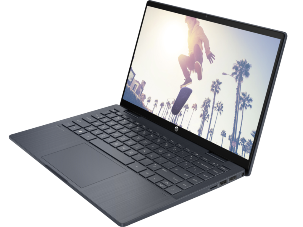 HP Pavilion 14 x360 Space Blue (14-ek2007ci), 14.0” FHD (1920x1080) IPS 300 nits Multitouch (Intel Core 3 100U 6xCore 1.2-4.7 GHz, 8GB (on board) DDR4 RAM, 512GB PCIe NVMe SSD, Intel Graphics, WiFi-6E/BT5.3, CR, HDMI, DP, USB-C, 3cell 43Wh, 720p HD Webcam, EN/RU, FreeDOS, 1.51kg) - миниатюра 2