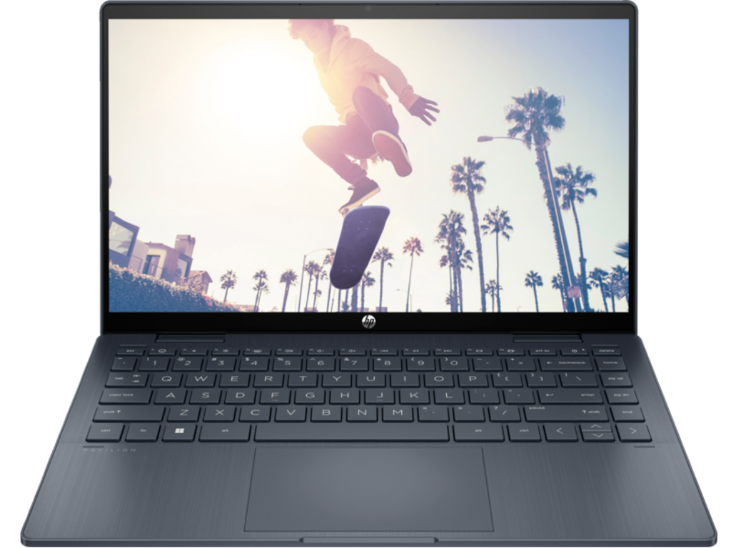 HP Pavilion 14 x360 Space Blue (14-ek2007ci), 14.0” FHD (1920x1080) IPS 300 nits Multitouch (Intel Core 3 100U 6xCore 1.2-4.7 GHz, 8GB (on board) DDR4 RAM, 512GB PCIe NVMe SSD, Intel Graphics, WiFi-6E/BT5.3, CR, HDMI, DP, USB-C, 3cell 43Wh, 720p HD Webcam, EN/RU, FreeDOS, 1.51kg)