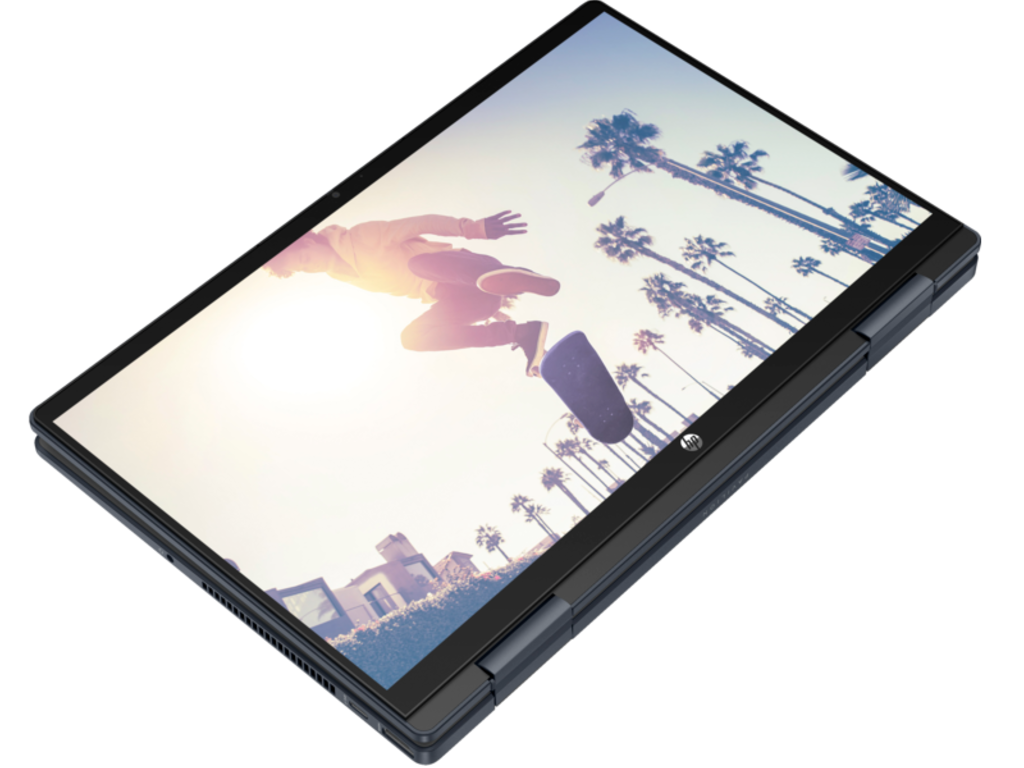 HP Pavilion 14 x360 Space Blue (14-ek2007ci), 14.0” FHD (1920x1080) IPS 300 nits Multitouch (Intel Core 3 100U 6xCore 1.2-4.7 GHz, 8GB (on board) DDR4 RAM, 512GB PCIe NVMe SSD, Intel Graphics, WiFi-6E/BT5.3, CR, HDMI, DP, USB-C, 3cell 43Wh, 720p HD Webcam, EN/RU, FreeDOS, 1.51kg) - миниатюра 3