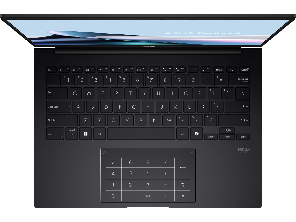 NB ASUS 14.0" Zenbook 14 UM3406GA Black (Ryzen AI 5 430 16Gb 512Gb) 14.0" OLED FHD+ (1920x1200) Glare, AMD Ryzen AI 5 430 (4x Core, 2.0GHz - 4.5GHz, 8Mb), 16Gb (Onboard) LPDDR5X, 512Gb PCIE, AMD Radeon Graphics, HDMI, 802.11ax, 1x USB4, 1x USB-C, 1x USB-A, IR FHD Webcam, No OS, 75Wh Battery, Illuminated Keyboard, 1.2kg, Jade Black, Sleeve - миниатюра 6