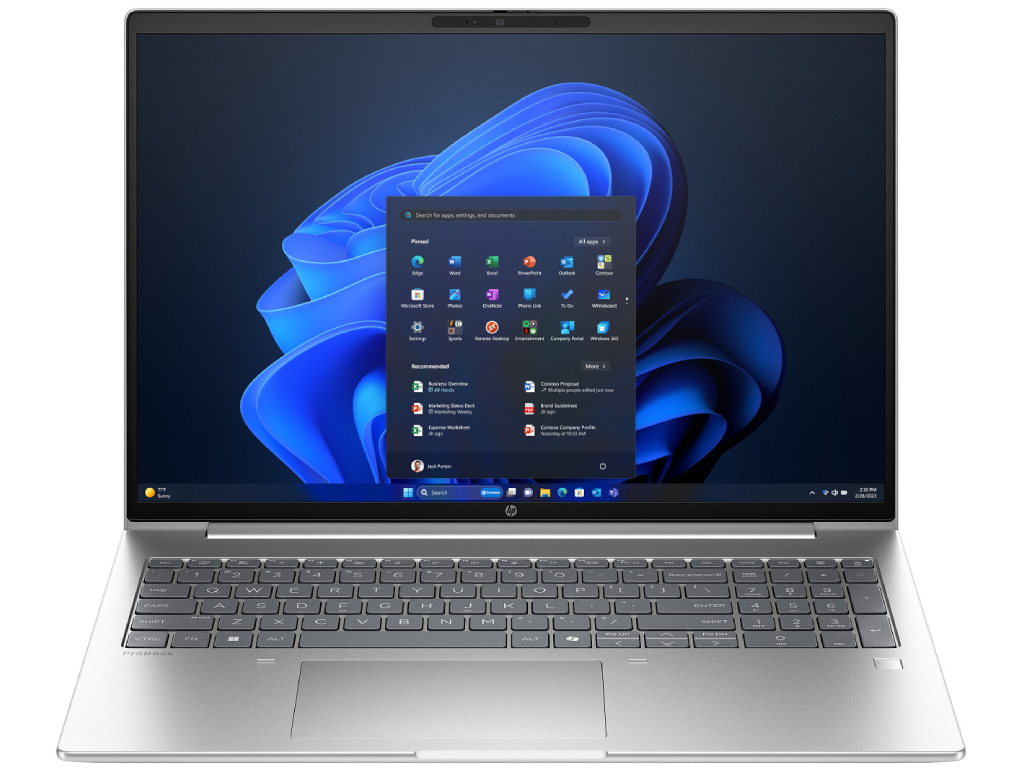 HP ProBook 4 G1a - 16” WUXGA IPS AG 300nits (AMD Ryzen 7 250, 1x24GB (2 slots) DDR5 5600 RAM, 1TB PCIe NVMe, AMD Radeon 780M Graphics, WiFi6E+BT5.3, 5MP IR Cam, Backlit KB, FPR, HDMI, RJ-45, 2xUSB-C 3.2 G2, 2xUSB-A 3.2 G1, 56WHr BT, DOS, Silver, 1.75 kg.)