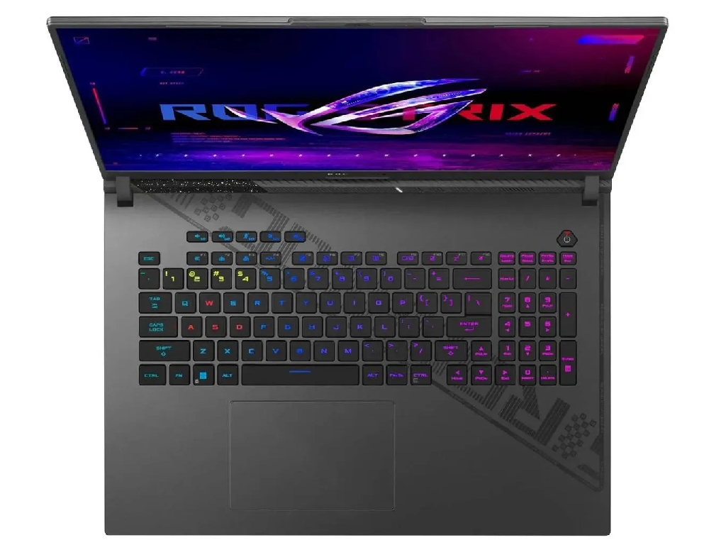 NB ASUS 18.0" ROG Strix G18 G814FP Gray (Ryzen 9 9955HX 32Gb 1Tb 5070 8Gb) 18.0" 2.5K (2560x1600) 240Hz Non-glare, AMD Ryzen 9 9955HX (16x Core, 2.5GHz - 5.4GHz, 64Mb), 32Gb (2x 16Gb) DDR5-5600, 1Tb PCIE, GeForce RTX 5070 8Gb, HDMI, Gbit Ethernet, 802.11ax, 2x USB4, 2x USB-A, FHD Webcam, No OS, 90Wh Battery, Illuminated RGB Keyboard, 3.0kg, Eclipse Gray - миниатюра 2
