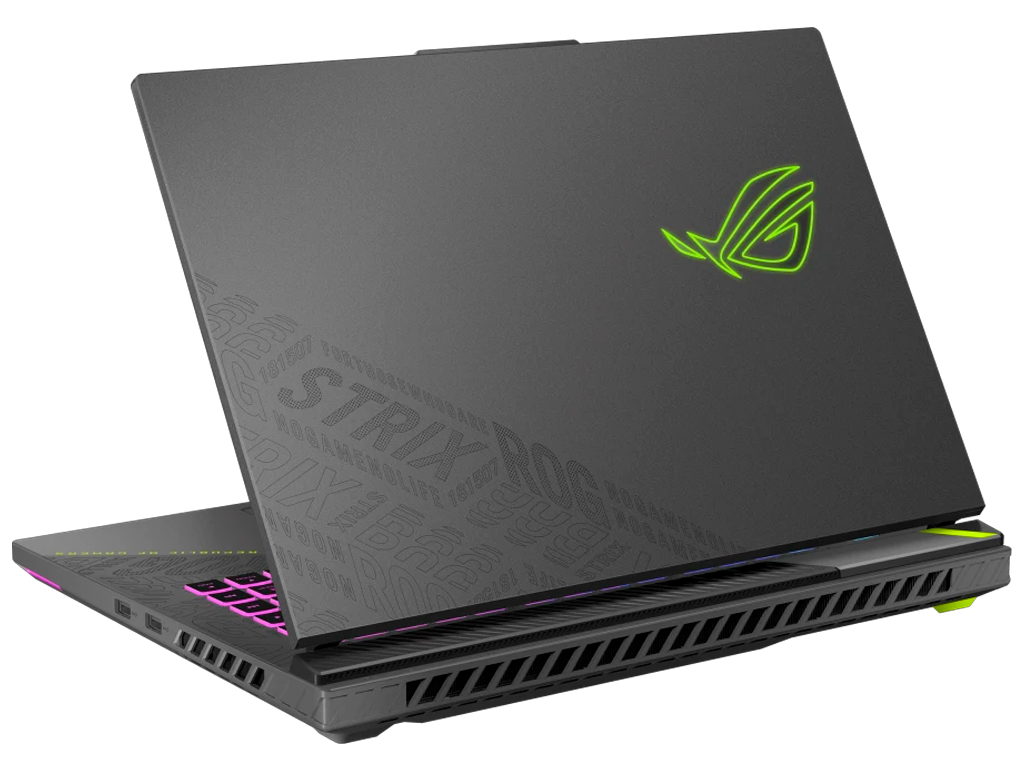 NB ASUS 18.0" ROG Strix G18 G814FP Gray (Ryzen 9 9955HX 32Gb 1Tb 5070 8Gb) 18.0" 2.5K (2560x1600) 240Hz Non-glare, AMD Ryzen 9 9955HX (16x Core, 2.5GHz - 5.4GHz, 64Mb), 32Gb (2x 16Gb) DDR5-5600, 1Tb PCIE, GeForce RTX 5070 8Gb, HDMI, Gbit Ethernet, 802.11ax, 2x USB4, 2x USB-A, FHD Webcam, No OS, 90Wh Battery, Illuminated RGB Keyboard, 3.0kg, Eclipse Gray - миниатюра 4