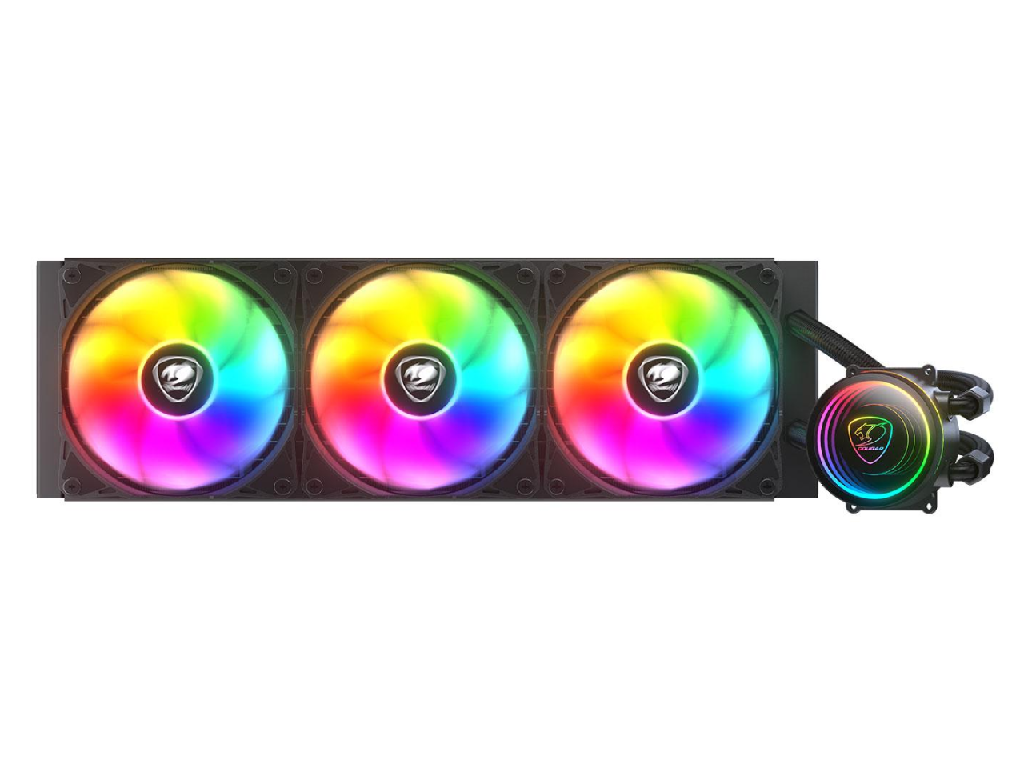 AIO Liquid Cooling Cougar "Poseidon Elite ARGB 360" (%3F33.5 dB(A), 62.53 CFM,3x120mm,ARGB,2200g) Black - миниатюра 2