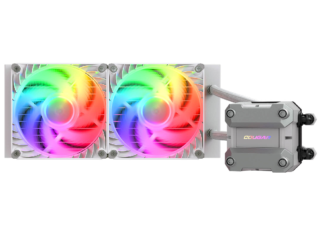 AIO Liquid Cooling Cougar "Poseidon Vistek ARGB 24 240 3F38 Dba 782 CFM2X120MMARGB1800G White