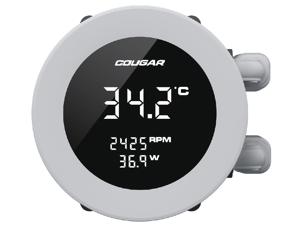 AIO Liquid Cooling Cougar "Poseidon Vistek ARGB 24 240 3F38 Dba 782 CFM2X120MMARGB1800G Black Httpscougargamingcomproductscoolingposeidonvistekargb - миниатюра 3