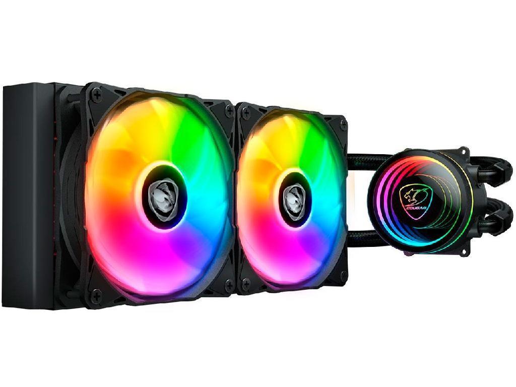AIO Liquid Cooling Cougar "Poseidon Elite ARGB 240" (%3F33.5 dB(A), 62.53 CFM,2x120mm,ARGB,1850g) Black https//cougargaming.com/products/cooling/poseidon-elite-argb/ - миниатюра 2