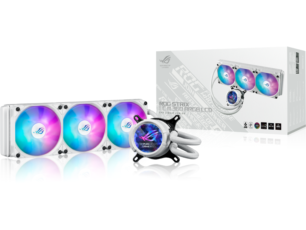 ASUS ROG STRIX LC III 360 ARGB LCD White All-In-One CPU Liquid Cooler with LCD Display, Intel LGA 1851 - миниатюра 8