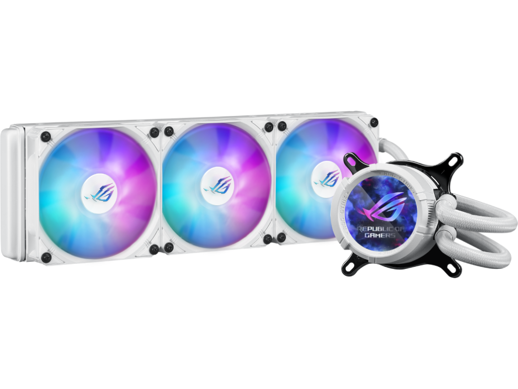 ASUS ROG STRIX LC III 360 ARGB LCD White All-In-One CPU Liquid Cooler with LCD Display, Intel LGA 1851