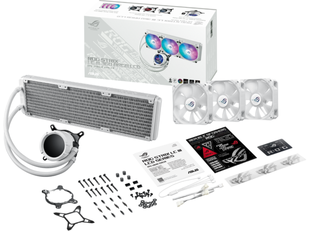 ASUS ROG STRIX LC III 360 ARGB LCD White All-In-One CPU Liquid Cooler with LCD Display, Intel LGA 1851 - миниатюра 9