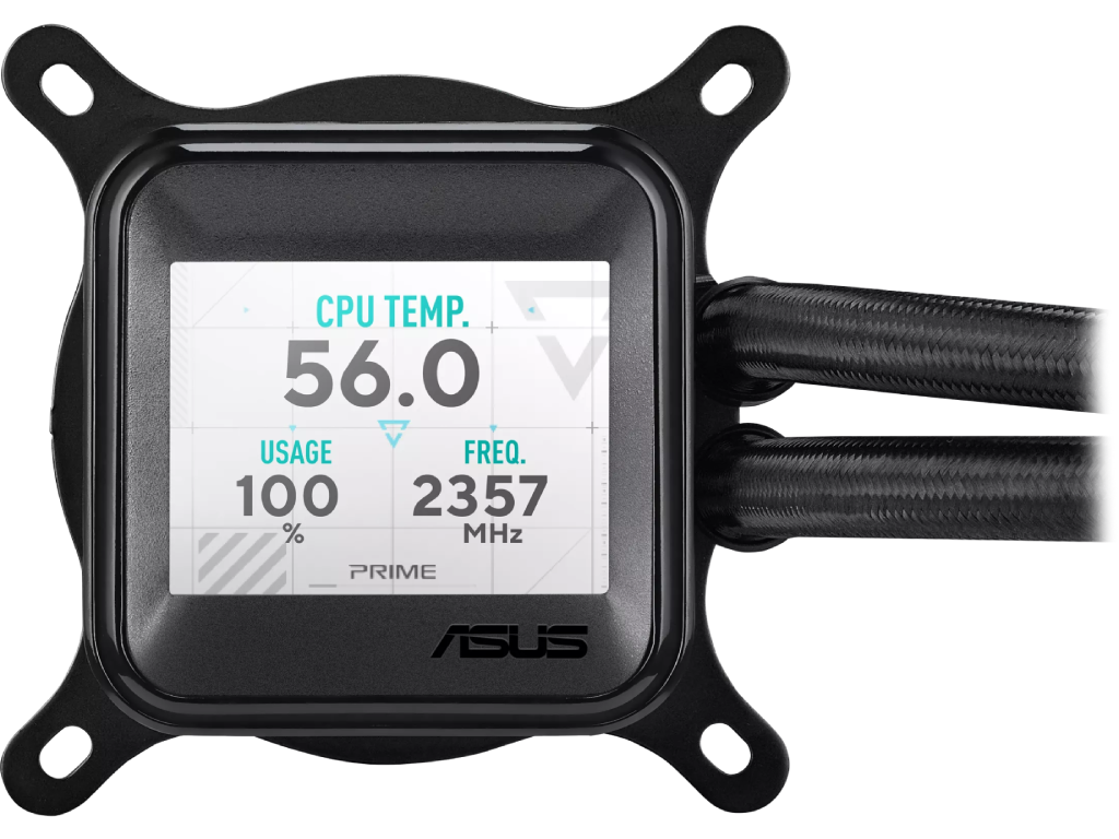AIO Liquid Cooling Asus "PRIME LC 360 ARGB LCD&quo 365DBA 3X120MM Argb 8003600RPM 7722CFM Dimensiune Ventilatoare 120 Mm Numarul De Ventilatoare Incluse 3 Efecte De Iluminare Tip Led Argb Vit - миниатюра 8