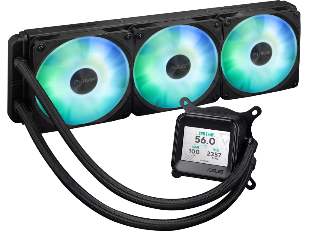 AIO Liquid Cooling Asus "PRIME LC 360 ARGB LCD&quo 365DBA 3X120MM Argb 8003600RPM 7722CFM Dimensiune Ventilatoare 120 Mm Numarul De Ventilatoare Incluse 3 Efecte De Iluminare Tip Led Argb Vit - миниатюра 4