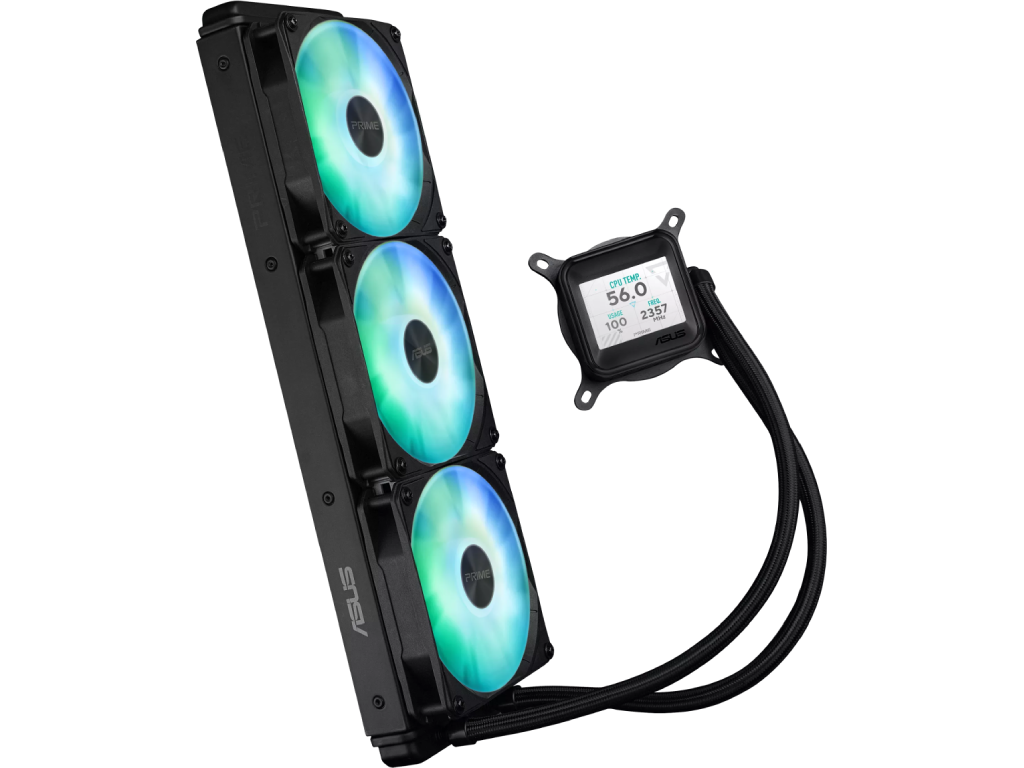 AIO Liquid Cooling Asus "PRIME LC 360 ARGB LCD&quo 365DBA 3X120MM Argb 8003600RPM 7722CFM Dimensiune Ventilatoare 120 Mm Numarul De Ventilatoare Incluse 3 Efecte De Iluminare Tip Led Argb Vit - миниатюра 3