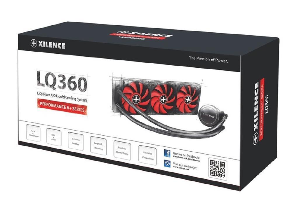 XILENCE Liquid Cooler (XC978) "LiQuRizer 360" Performance A+ Socket LGA 2066/2011/1200/1151/1150/1155/1156/1366 TR4/AM4/FM2+/AM3+/AM3, up to 400W, 3x TF120 Fan 120x120x25mm, PWM fans 700-1600rpm, 18.0-35.2 dBA, 70CFM, pump 2100±10% RPM, 25dBA, 3 pin. Led lit pump head, Black - миниатюра 2